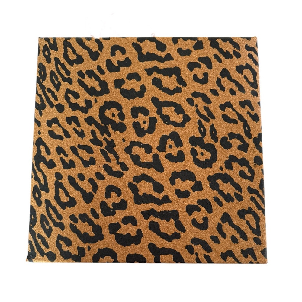 Leopard / Cheetah print cork bulletin board size 14 x 14